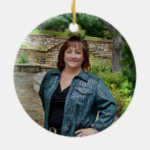 Waterverf bloemen Memorial Ceramic Photo Ornament (Achterkant)