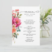 Waterverf Bloemen Menu (Staand voorkant)