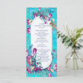 Waterverf Bloemen met Bezoekende Vlinders Menu (Staand voorkant)