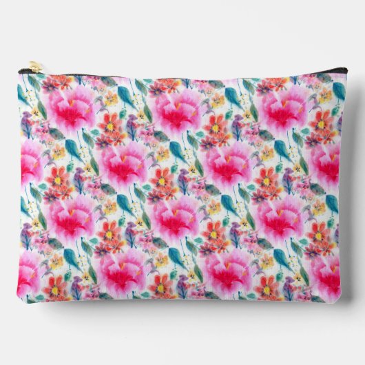 Waterverf bloemen met een donkerkleurige kleur bor etui (Voorkant)