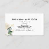 Waterverf bloemen met Faux Gold Glitter en Folie Visitekaartje (Achterkant)