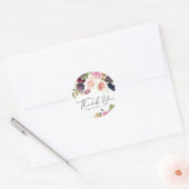 Waterverf Bloemen Met Fig En Berry Dank U Ronde Sticker (Envelop)