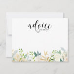 Waterverf bloemen met Gold Foil Advice Kaart<br><div class="desc">Elegant en whimsical-advieskaart met een waterverf floreel patroon met faux gold folie en faux gold glitter accenten - er is geen echte gouden folie of glitter. De florale advieskaart is perfect voor lenteverevenementen. De tekst is cuztomiseerbaar voor "advies voor de bruid", "advies voor het stel", "advies voor de ouders" en...</div>