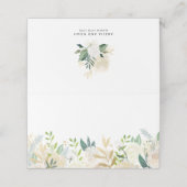 Waterverf bloemen met Gold Foil Greenery Wedding Plaatskaartje (Buitenkant ongevouwen)