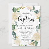 Waterverf bloemen met Gold Glitter Baptisme Kaart (Voorkant)