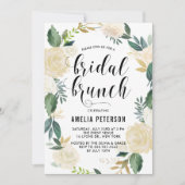 Waterverf bloemen met Gold Glitter Bridal Brunch Kaart (Voorkant)