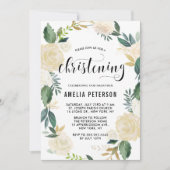 Waterverf bloemen met Gold Glitter Christening Kaart (Voorkant)