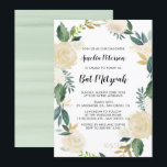 Waterverf Bloemen met Gouden Glitter Bat Mitzvah Kaart<br><div class="desc">Bat Mitswa-uitnodiging met waterverf bloemmotief met faux gouden folie en faux gouden glitteraccenten - er is geen echte gouden folie of glitter. Vergelijkbare objecten en overeenkomende objecten zijn beschikbaar in mijn winkel.</div>