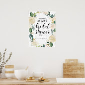 Waterverf Bloemen met Gouden Glitters Bruiloft Fee Poster (Keuken)