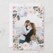 Waterverf Bloemen met je foto | Bruiloft Kaart (Achterkant)