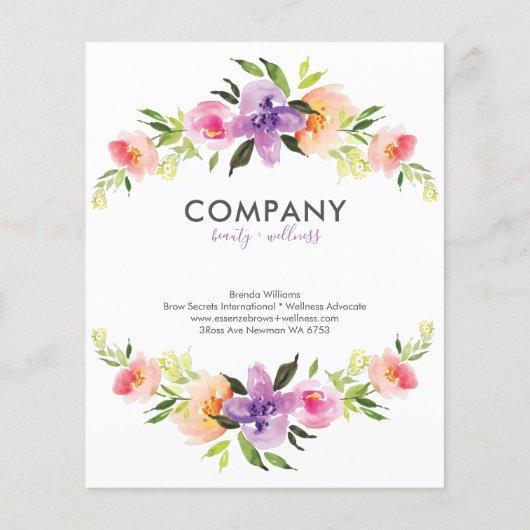 Waterverf bloemen met lijst flyer (Achterkant)