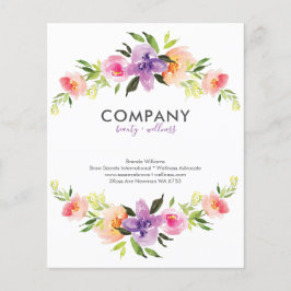 Waterverf bloemen met lijst flyer