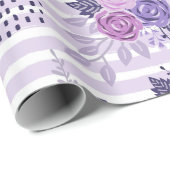 Waterverf bloemen met strepen cadeaupapier (Rol Hoek)