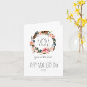 Waterverf Bloemen met Veren | Moederdag Kaart (Gele Bloem)