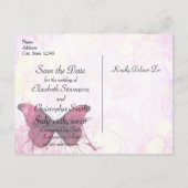 Waterverf Bloemen met Vlinder Save The Date Aankondigingskaart (Achterkant)