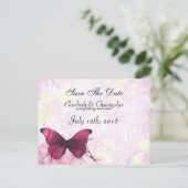 Waterverf Bloemen met Vlinder Save The Date Aankondigingskaart (Staand voorkant)