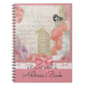  Waterverf bloemen met vogel Notitieboek (Voorkant)