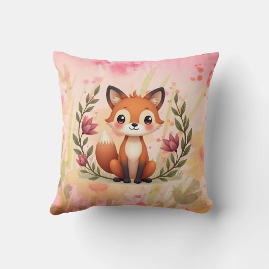 Waterverf bloemen met vos kussen (Achterkant)