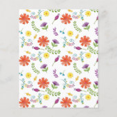 Waterverf Bloemen Mexicaans Fiesta Bruiloft Uitnod Flyer (Achterkant)