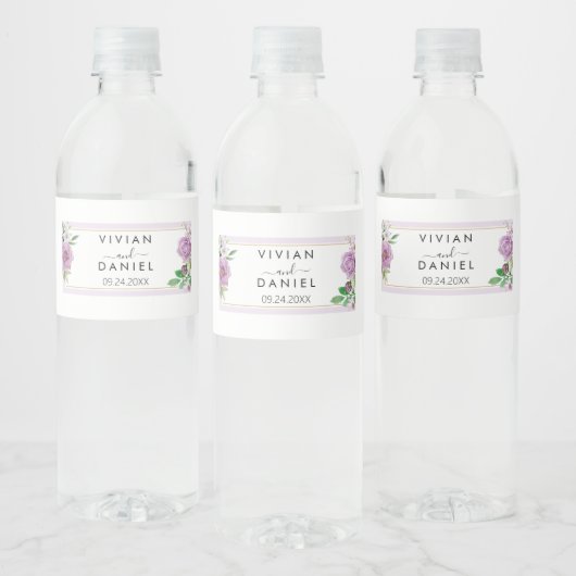 Waterverf Bloemen, minimalistisch bruiloft water Waterfles Etiket (Flessen)