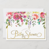 Waterverf Bloemen Modern Baby shower Kaart (Voorkant)