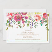 Waterverf Bloemen Modern Baby shower Kaart (Achterkant)