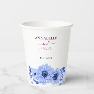 waterverf Bloemen Modern Botanisch Huwelijk Papieren Bekers