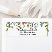 Waterverf Bloemen Modern Glam Bruiloft Etiket (Insitu)