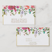 Waterverf Bloemen Modern Verwijs een vriend Aanbevelingskaartje (Voorkant / Achterkant)