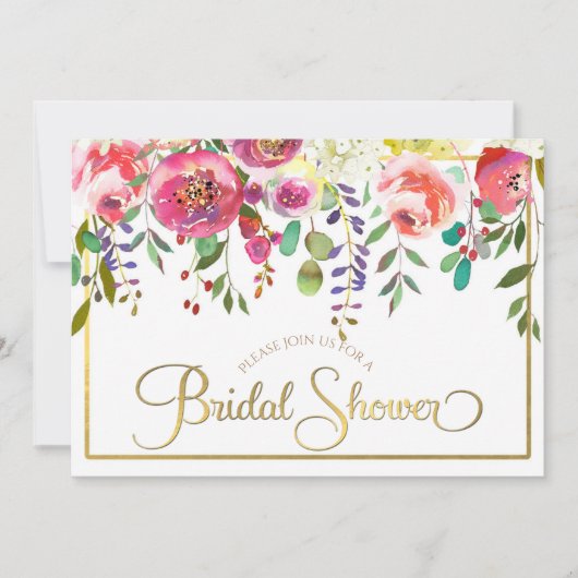 Waterverf Bloemen Modern Vrijgezellenfeest Kaart (Voorkant)