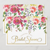 Waterverf Bloemen Modern Vrijgezellenfeest Kaart (Voorkant / Achterkant)