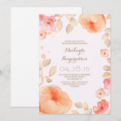 waterverf Bloemen Modern vrijgezellenfeest Kaart (Voorkant / Achterkant)