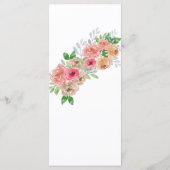 waterverf Bloemen Moderne Botanische Bruiloft Menu (Achterkant)