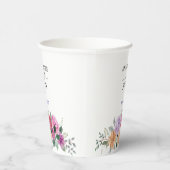 waterverf Bloemen Moderne Botanische Bruiloft Papieren Bekers (Rechts)