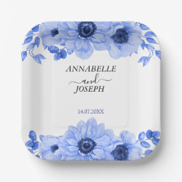 waterverf Bloemen Moderne Botanische Bruiloft Papieren Bordje
