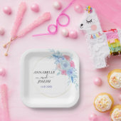 waterverf Bloemen Moderne Botanische Bruiloft Papieren Bordje (Feest)