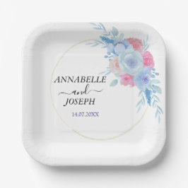 waterverf Bloemen Moderne Botanische Bruiloft Papieren Bordje
