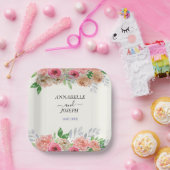 waterverf Bloemen Moderne Botanische Bruiloft Papieren Bordje (Feest)