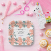 waterverf Bloemen Moderne Botanische Bruiloft Papieren Bordje (Feest)