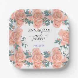 waterverf Bloemen Moderne Botanische Bruiloft Papieren Bordje