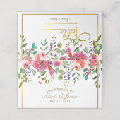 Waterverf Bloemen Moderne Trouwtafel Plaatskaartje (Buitenkant ongevouwen)