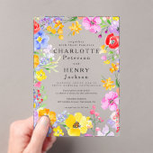 Waterverf Bloemen Moderne Tuin Lente Huwelijk Acryl Uitnodigingen (Insitu (Draagbaar))