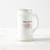 Waterverf Bloemen MOEDER VAN DE BRUIDEGOM Trouwfee Bierpul (Voorkant rechts)