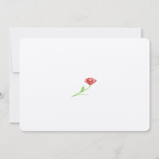 Waterverf bloemen, Moederdag Brunch Invitation Kaart (Achterkant)