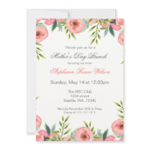 Waterverf Bloemen Moederdag Brunch Invites