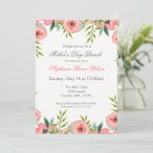 Waterverf Bloemen Moederdag Brunch Invites Kaart (Staand voorkant)