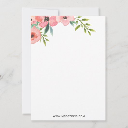 Waterverf Bloemen Moederdag Brunch Invites Kaart (Achterkant)