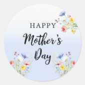 Waterverf Bloemen Moederdag Brunch Party Ronde Sticker (Voorkant)