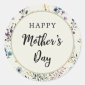 Waterverf Bloemen Moederdag Brunch Party Ronde Sticker (Voorkant)