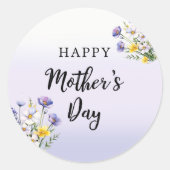 Waterverf Bloemen Moederdag Brunch Party Ronde Sticker (Voorkant)